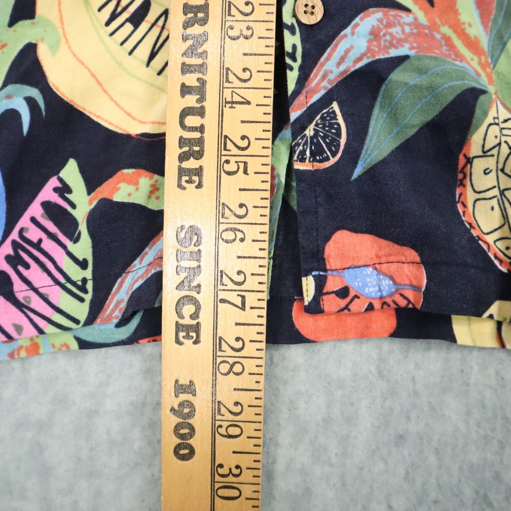Soulstar England Hawaiian Shirt Mens M Navy‎ Blue Tropical Fruit Viscose Summer - Picture 5 of 7